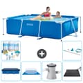 Pikkukuva 1 / 9: Intex suorakaiteen muotoinen uima-allas - 220 x 150 x 60 cm - Sininen - Mukana Lisätarvikkeet CB97