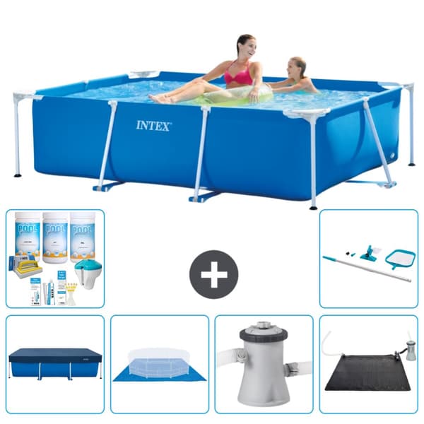 Intex suorakaiteen muotoinen uima-allas - 220 x 150 x 60 cm - Sininen - Mukana Lisätarvikkeet CB97