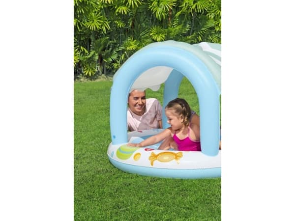 Oppblåsbart barnebasseng Bestway med kalesje, 104 × 84 cm