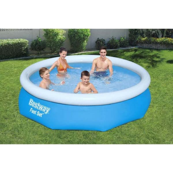 Bestway Rund Uppblåsbar Pool Fast Set Ø 305x76 Cm 3800 Liters