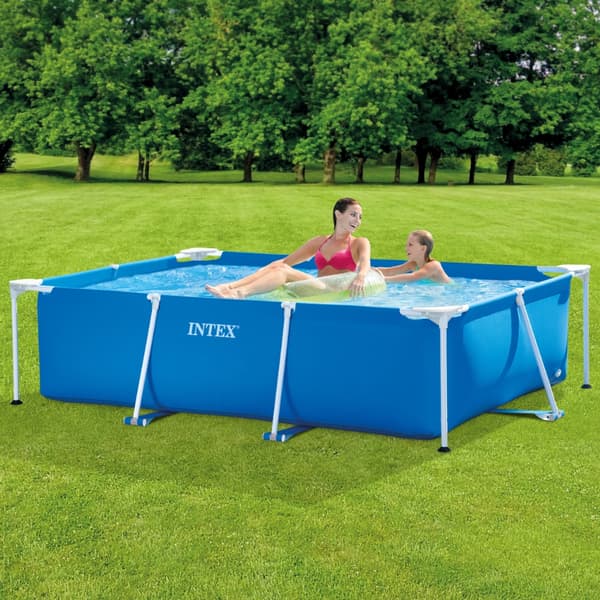 Intex svømmebassin med rektangulær ramme - 220 x 150 x 60 cm - Blå - Inkluderet tilbehør A12