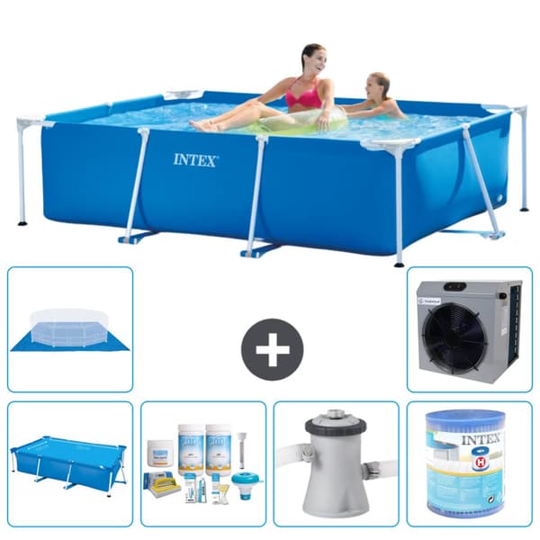 Intex suorakaiteen muotoinen uima-allas - 220 x 150 x 60 cm - Sininen - Mukana Lisätarvikkeet A24