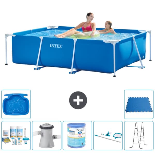 Intex suorakaiteen muotoinen uima-allas - 220 x 150 x 60 cm - Sininen - Mukana Lisätarvikkeet A38