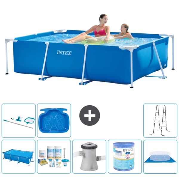Intex suorakaiteen muotoinen uima-allas - 220 x 150 x 60 cm - Sininen - Mukana Lisätarvikkeet A57