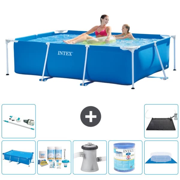 Intex suorakaiteen muotoinen uima-allas - 220 x 150 x 60 cm - Sininen - Mukana Lisätarvikkeet A58