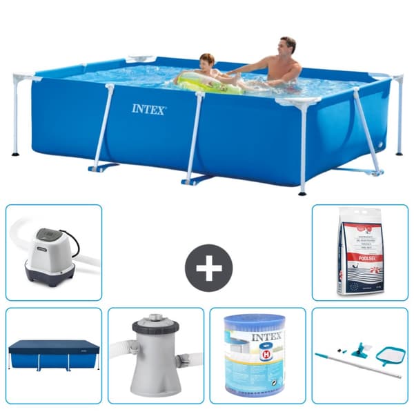 Intex suorakaiteen muotoinen uima-allas - 260 x 160 x 65 cm - Sininen - Mukana Lisätarvikkeet A91