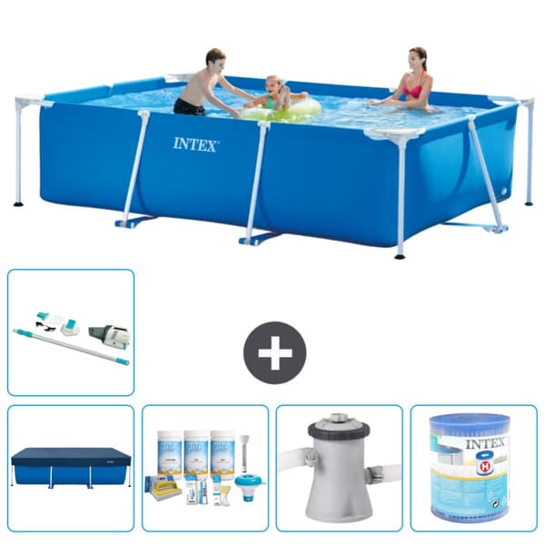 Intex suorakaiteen muotoinen uima-allas - 300 x 200 x 75 cm - Sininen - Mukana Lisätarvikkeet A157
