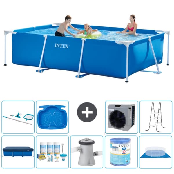 Intex suorakaiteen muotoinen uima-allas - 300 x 200 x 75 cm - Sininen - Mukana Lisätarvikkeet A176