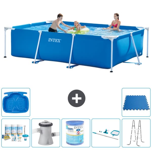 Intex suorakaiteen muotoinen uima-allas - 300 x 200 x 75 cm - Sininen - Mukana Lisätarvikkeet A184