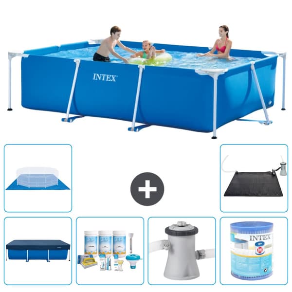 Intex suorakaiteen muotoinen uima-allas - 300 x 200 x 75 cm - Sininen - Mukana Lisätarvikkeet A206