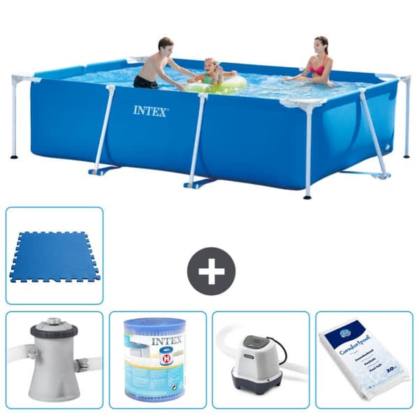 Intex suorakaiteen muotoinen uima-allas - 300 x 200 x 75 cm - Sininen - Mukana Lisätarvikkeet A208