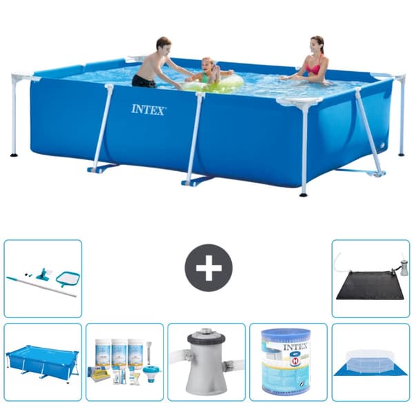 Intex suorakaiteen muotoinen uima-allas - 300 x 200 x 75 cm - Sininen - Mukana Lisätarvikkeet A222