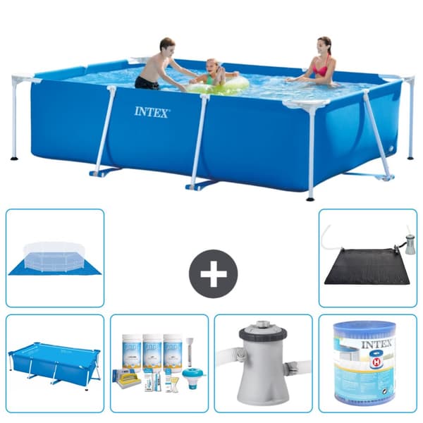 Intex suorakaiteen muotoinen uima-allas - 300 x 200 x 75 cm - Sininen - Mukana Lisätarvikkeet A223