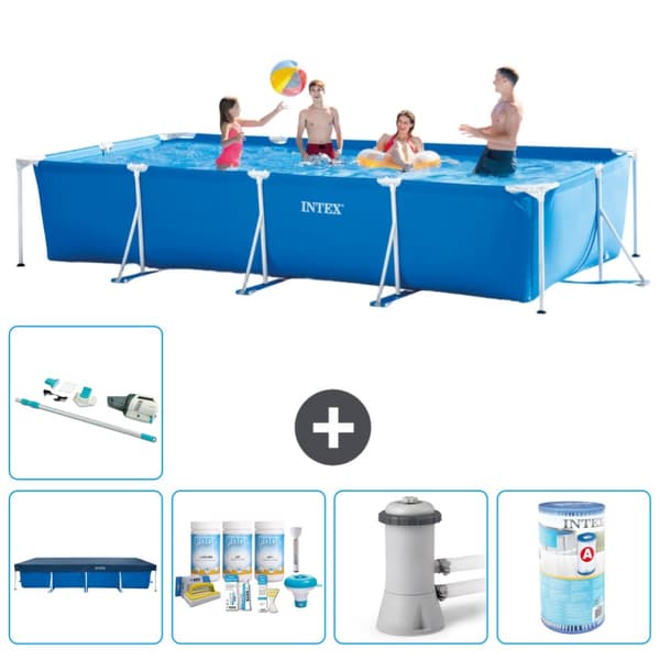 Intex suorakaiteen muotoinen uima-allas - 450 x 220 x 84 cm - Sininen - Mukana Lisätarvikkeet A252