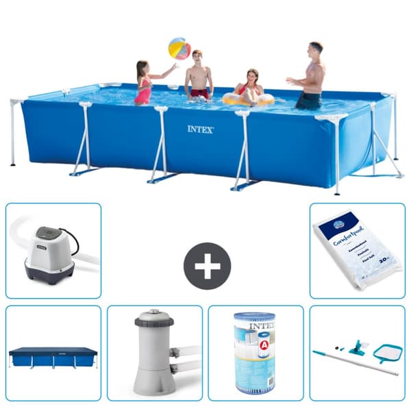 Intex suorakaiteen muotoinen uima-allas - 450 x 220 x 84 cm - Sininen - Mukana Lisätarvikkeet A265