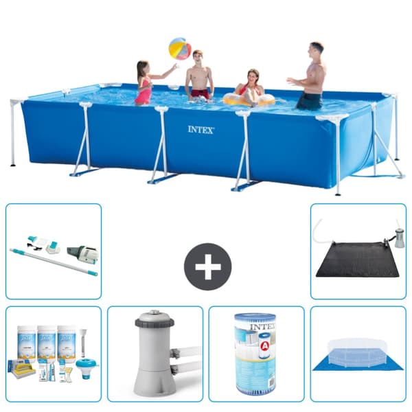 Intex suorakaiteen muotoinen uima-allas - 450 x 220 x 84 cm - Sininen - Mukana Lisätarvikkeet A283