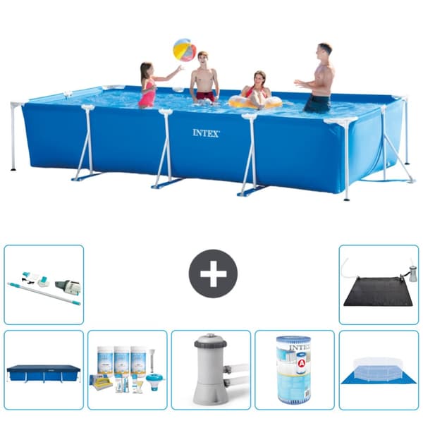 Intex suorakaiteen muotoinen uima-allas - 450 x 220 x 84 cm - Sininen - Mukana Lisätarvikkeet A284
