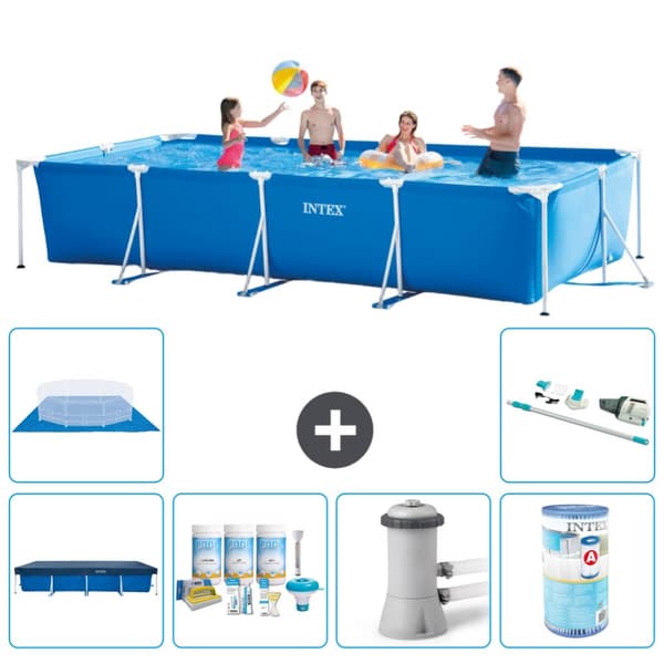 Intex suorakaiteen muotoinen uima-allas - 450 x 220 x 84 cm - Sininen - Mukana Lisätarvikkeet A285