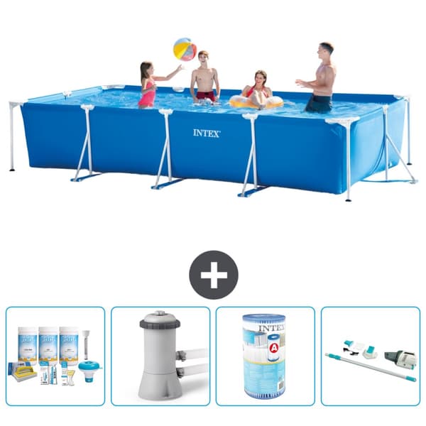 Intex suorakaiteen muotoinen uima-allas - 450 x 220 x 84 cm - Sininen - Mukana Lisätarvikkeet A289