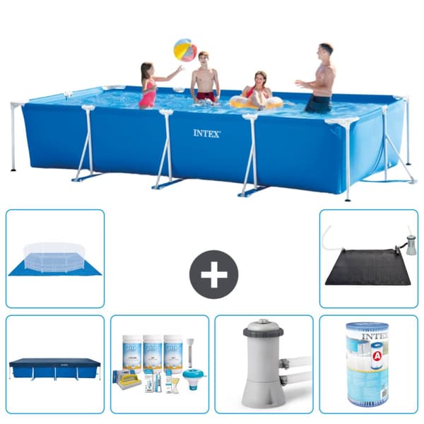 Intex suorakaiteen muotoinen uima-allas - 450 x 220 x 84 cm - Sininen - Mukana Lisätarvikkeet A294