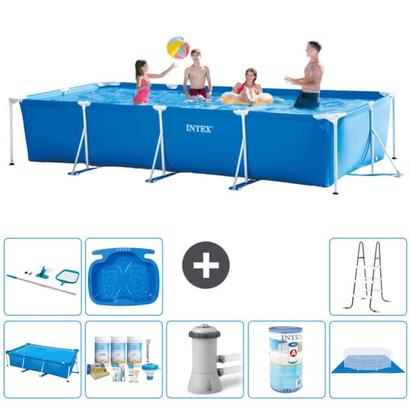 Intex suorakaiteen muotoinen uima-allas - 450 x 220 x 84 cm - Sininen - Mukana Lisätarvikkeet A311