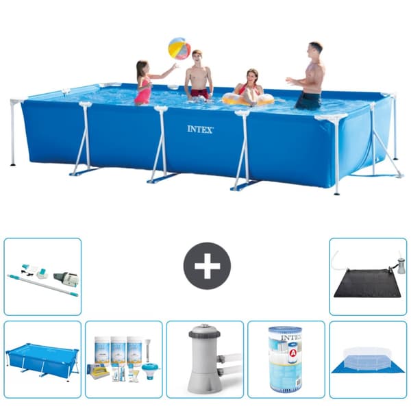Intex suorakaiteen muotoinen uima-allas - 450 x 220 x 84 cm - Sininen - Mukana Lisätarvikkeet A312