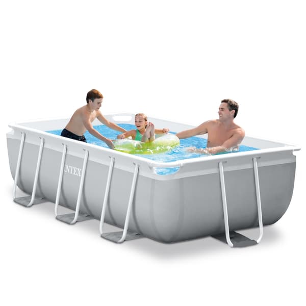 Intex rektangulär prisma-bassäng - 300 x 175 x 80 cm - Grå -  Inklusive Tillbehör - CB29