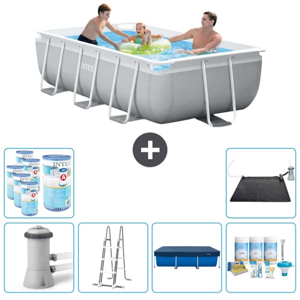 Intex suorakaiteen muotoinen prismakehys - 300 x 175 x 80 cm - harmaa - Tarvikkeet Mukaan Lukien CB32