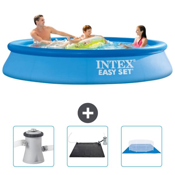 Intex rund oppustelig let sæt swimmingpool - 305 x 61 cm - blå - inkluderet tilbehør CB79