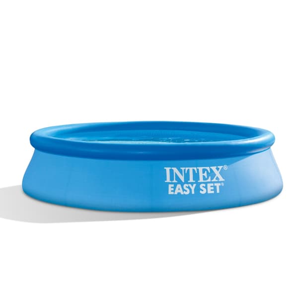 Intex rund oppustelig let sæt swimmingpool - 244 x 61 cm - Blå -  Inklusive Tilbehør CB55