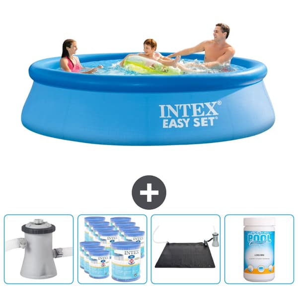 Intex rund oppustelig let sæt swimmingpool - 305 x 76 cm - Blå - Inklusive Tilbehør CB92