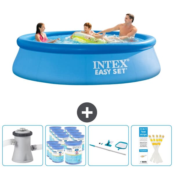 Intex Pyöreä puhallettava Easy Set Uima-allas - 305 x 76 cm - Sininen - Tarvikkeet Mukaan Lukien CB94