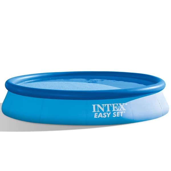 Intex rund oppustelig let sæt swimmingpool - 366 x 76 cm - Blå -  Inklusive Tilbehør CB94