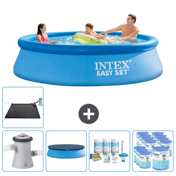 Intex rund oppustelig let sæt swimmingpool - 305 x 76 cm - Blå - Inklusive Tilbehør CB18