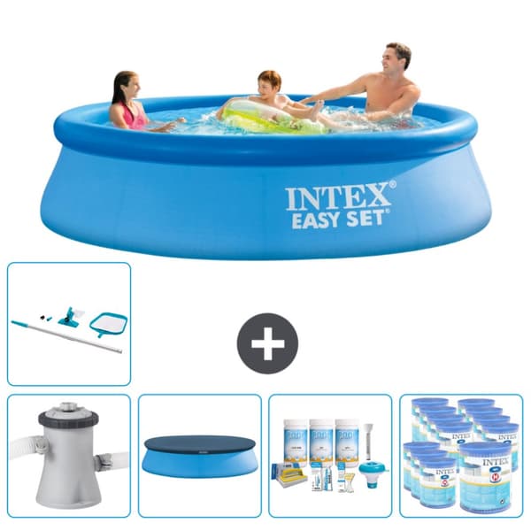 Intex Pyöreä puhallettava Easy Set Uima-allas - 305 x 76 cm - Sininen - Tarvikkeet Mukaan Lukien CB21