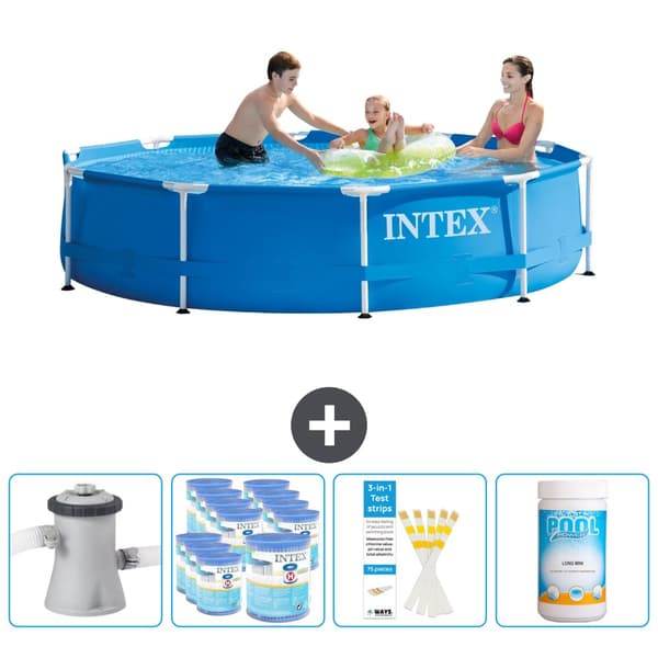 Intex Round Frame Swimming Pool - 305 x 76 cm - Blå -  Inklusive Tillbehör - CB85