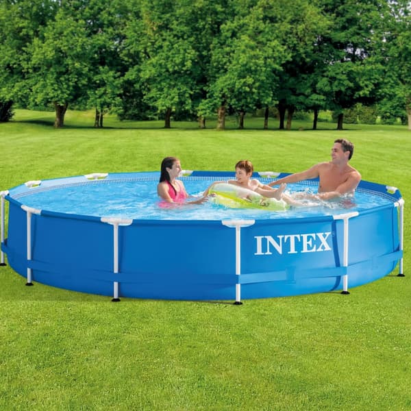 Intex Round Frame Swimming Pool - 366 x 76 cm - Blå - Ingår Tillbehör CB79