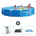 Miniatyrbild 1 av 6: Intex Round Frame Swimming Pool - 366 x 76 cm - Blå - Ingår Tillbehör CB79