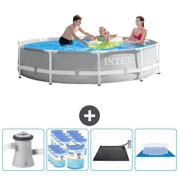 Intex Round Prism Frame uima-allas - 305 x 76 cm - Harmaa -  Tarvikkeet Mukaan Lukien CB91