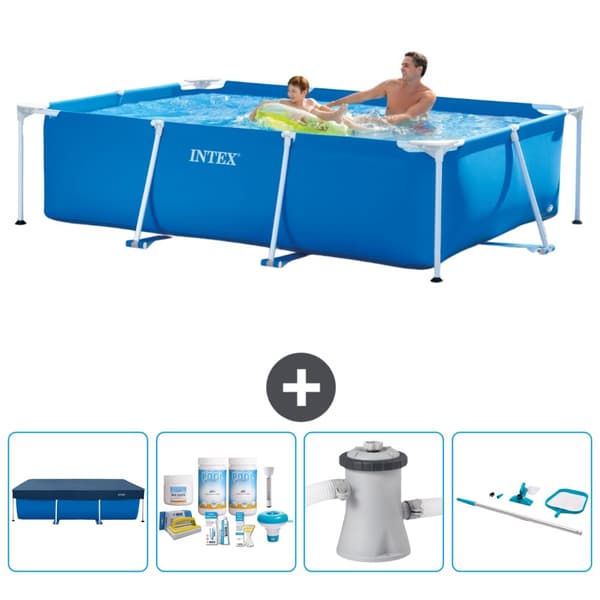 Intex suorakaiteen muotoinen uima-allas - 260 x 160 x 65 cm - Sininen - Mukana Lisätarvikkeet CB7