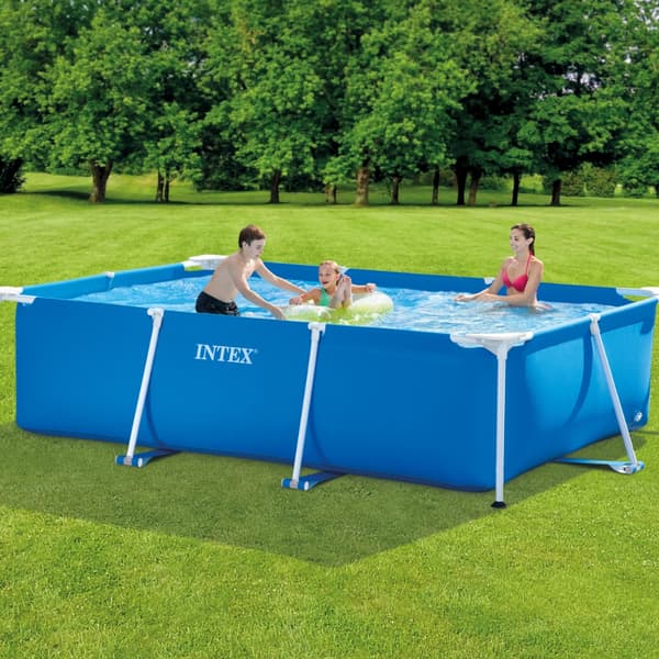 Intex rektangulär ram swimmingpool - 300 x 200 x 75 cm - Blå - ingår Tillbehör CB7