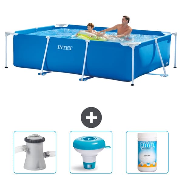 Intex suorakaiteen muotoinen uima-allas - 260 x 160 x 65 cm - Sininen - Mukana Lisätarvikkeet CB77