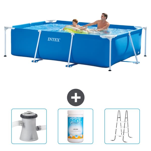 Intex suorakaiteen muotoinen uima-allas - 260 x 160 x 65 cm - Sininen - Mukana Lisätarvikkeet CB84