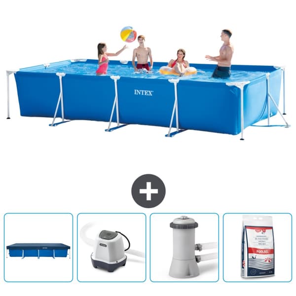 Intex suorakaiteen muotoinen uima-allas - 450 x 220 x 84 cm - Sininen - Mukana Lisätarvikkeet CB53