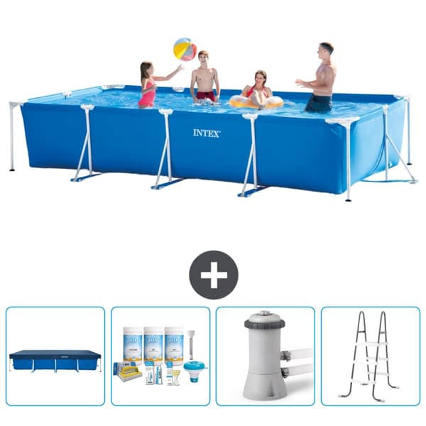 Intex suorakaiteen muotoinen uima-allas - 450 x 220 x 84 cm - Sininen - Mukana Lisätarvikkeet CB6