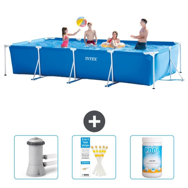 Intex suorakaiteen muotoinen uima-allas - 450 x 220 x 84 cm - Sininen - Mukana Lisätarvikkeet CB73