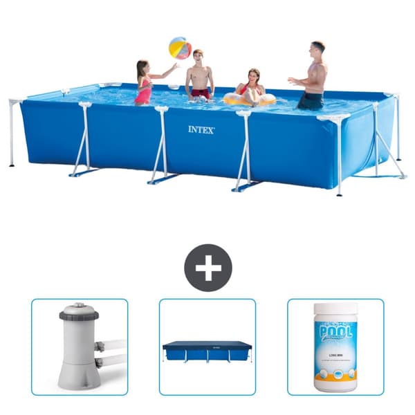 Intex suorakaiteen muotoinen uima-allas - 450 x 220 x 84 cm - Sininen - Mukana Lisätarvikkeet CB75