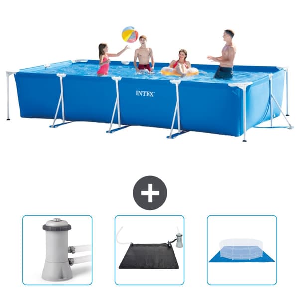Intex suorakaiteen muotoinen uima-allas - 450 x 220 x 84 cm - Sininen - Mukana Lisätarvikkeet CB79
