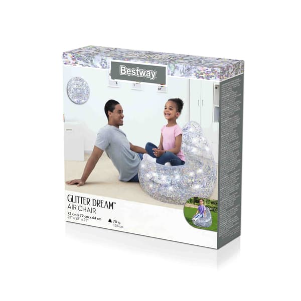 Puhallettava Glitter-tuoli 72 x 72 x 64 cm Bestway 75105