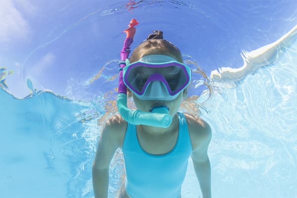 Lasten sukellussetti vaaleanpunainen naamio, evät, snorkkeli Bestway 25046